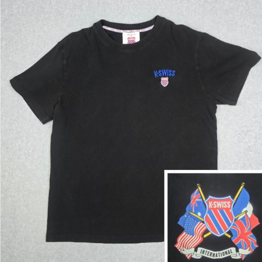 🌼K-Swiss x Forever 21 Mens Large Black K-Swiss International Graphic T Shirt